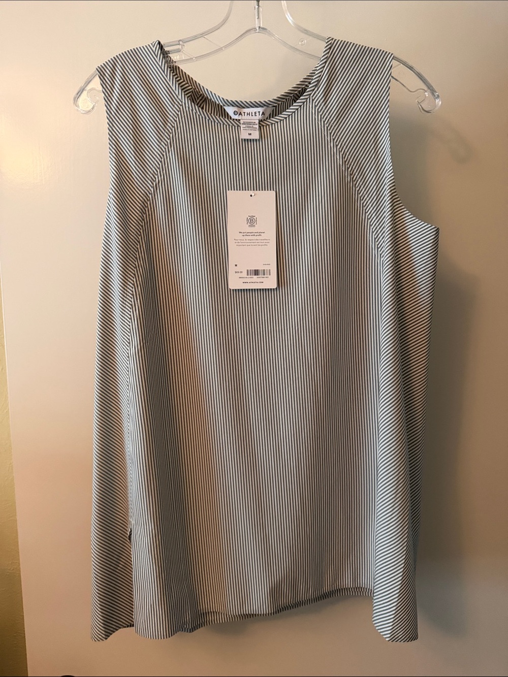 Athleta Women's Sleeveless Striped Shell Top - Blue & White
